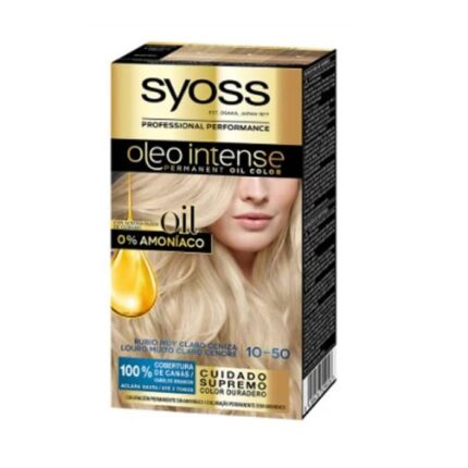 syoss oleo intense permanent hair color 10 50 light ash blonde