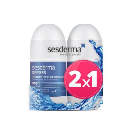sesderma pack dryses deodorant antiperspirant roll on for men 2x75ml