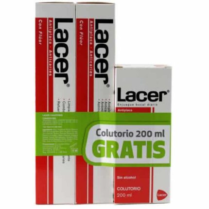 lacer duplo antiplaque anticaries toothpaste 125ml + mouthwash 200ml
