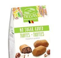no added sugar hazelnut praline truffles in sachet box