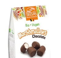 marshmallow pieces in dark chocolate in sachet box