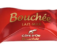 cote d'or milk chocolate bouchee filled with praline in counter display