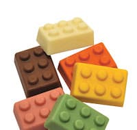 building blocks coloured solid milk and white chocolate appr 96pcs