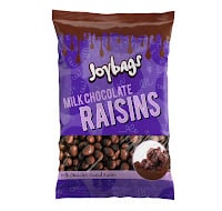 joybags milk chocolate covered raisins