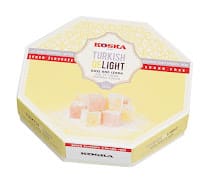 no sugar added rose and lemon flavoured turkish delight in hexagon box