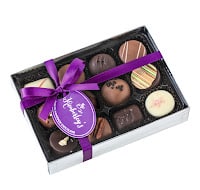 12 handmade english truffels chocolates in a stunning silver gift box