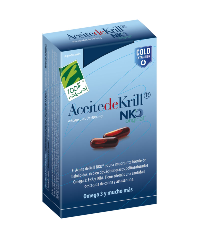 100%natura Aceite De Krill Nko 40 Cap De 500 Mg